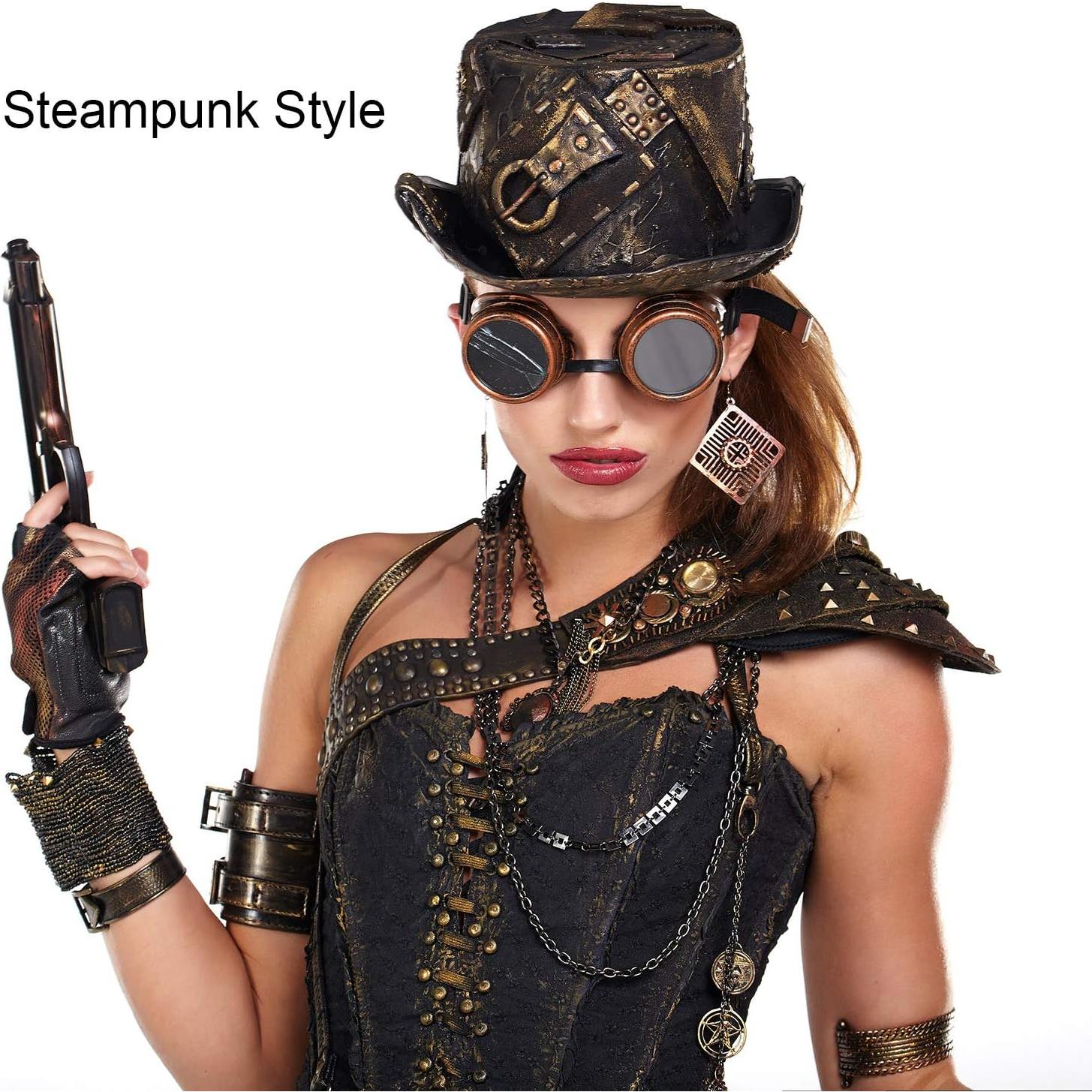 Gafas Cibernéticas Steampunk Frienda - 3 Piezas Vintage