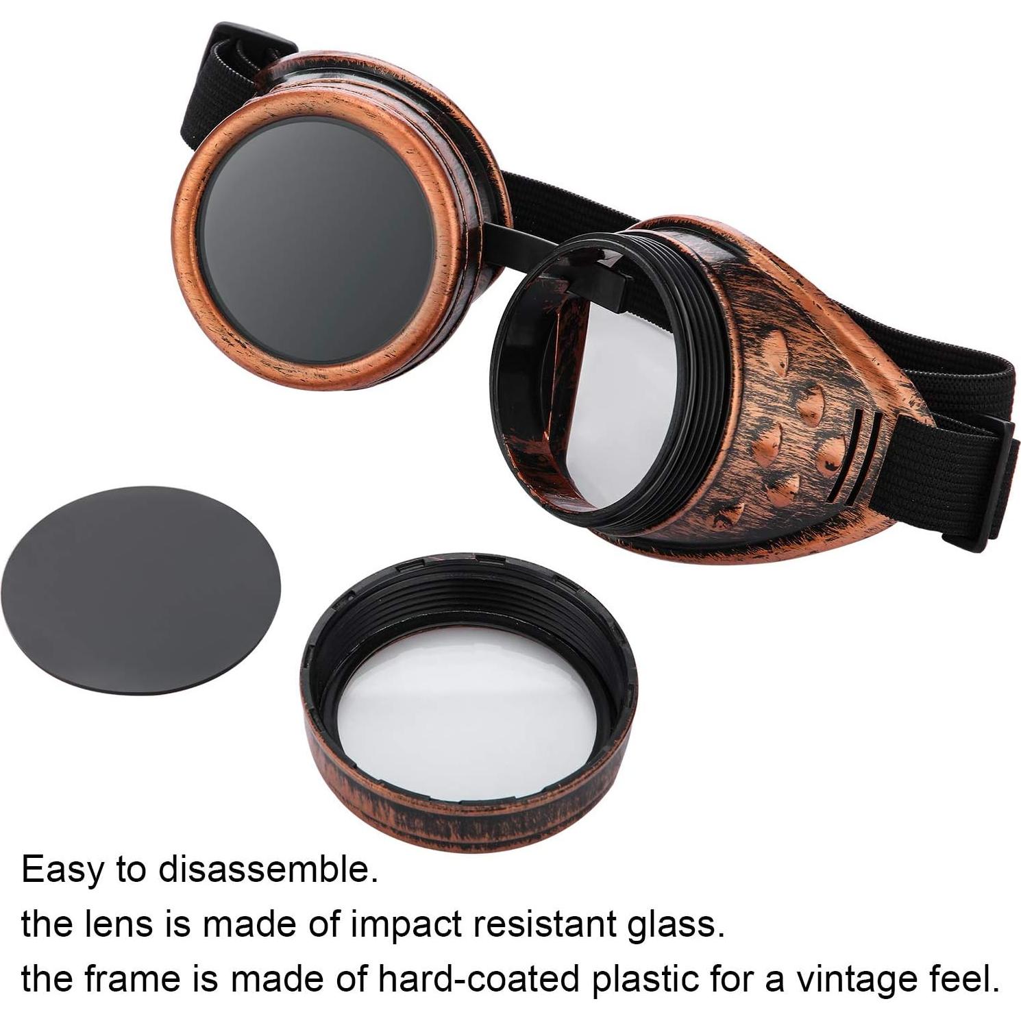 Gafas Cibernéticas Steampunk Frienda - 3 Piezas Vintage