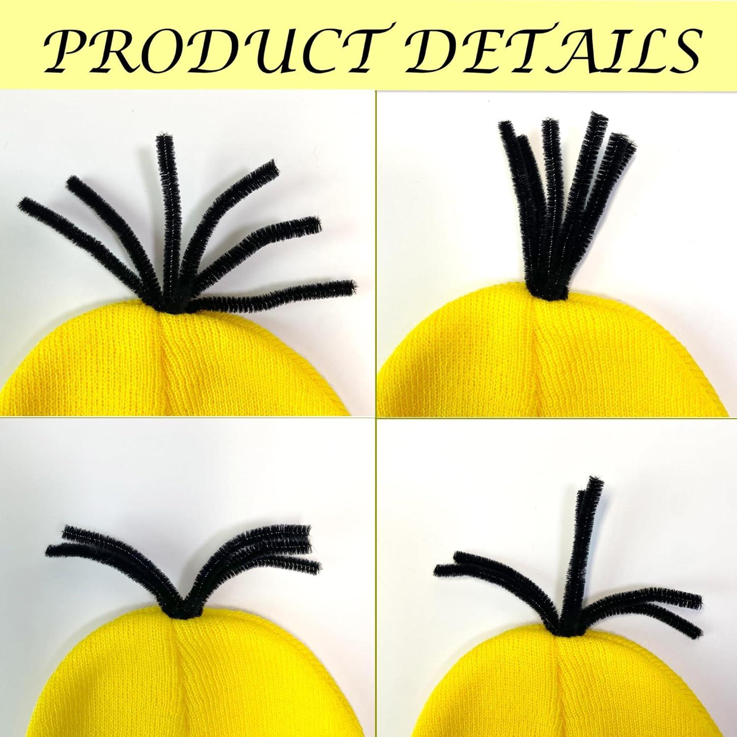 Conjunto de Disfraz 2 Pcs Gafas Steampunk y Sombrero Beanie Amarillo