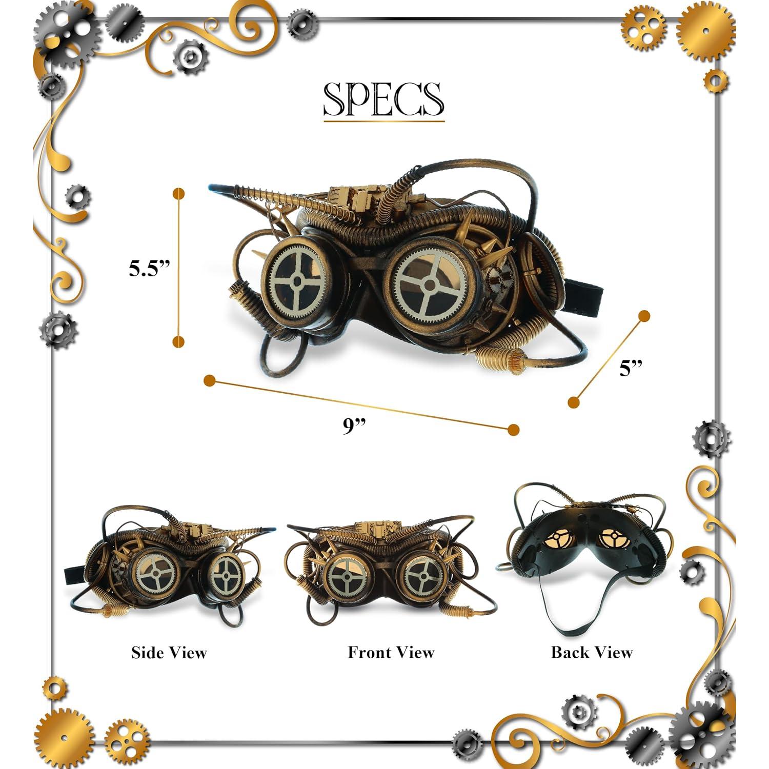 Gafas Steampunk Doradas Attitude Studio para Disfraz