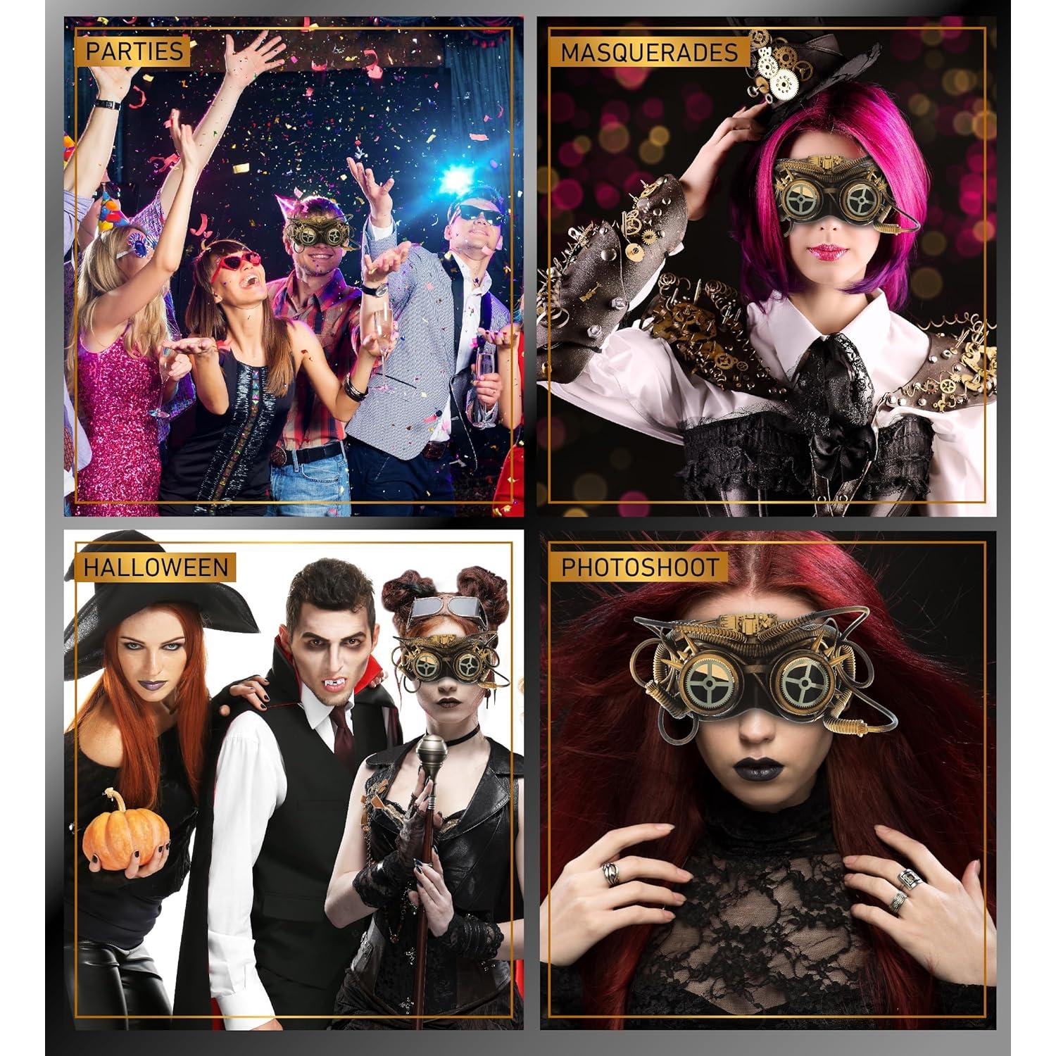 Gafas Steampunk Doradas Attitude Studio para Disfraz