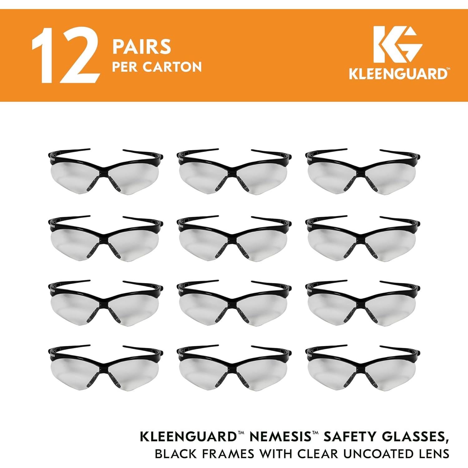 Gafas de Seguridad KleenGuard V30 Nemesis, Lentes Claros, 12 Pares