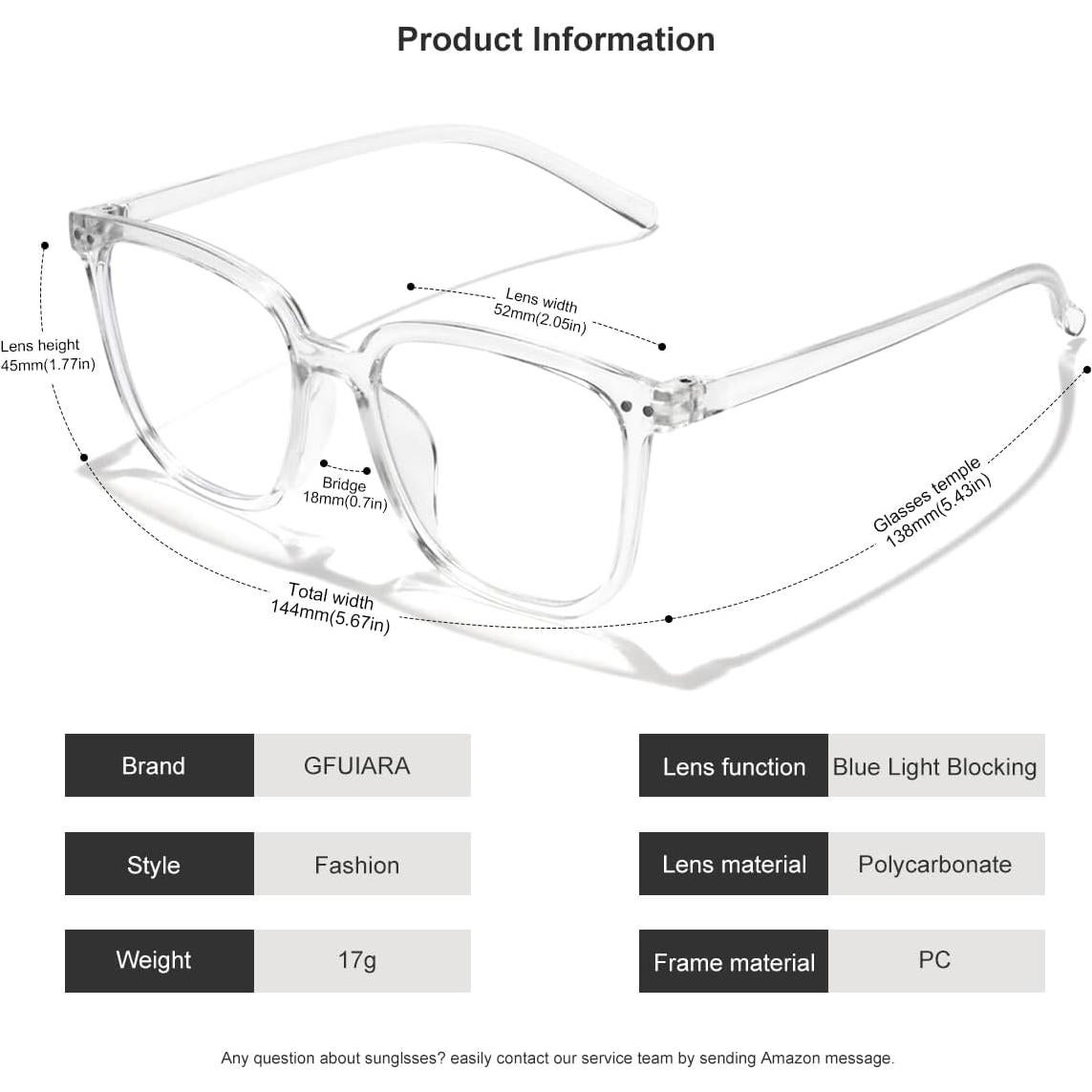 Gafas bloqueadoras luz azul GFUIARA 3pack Unisex UV400