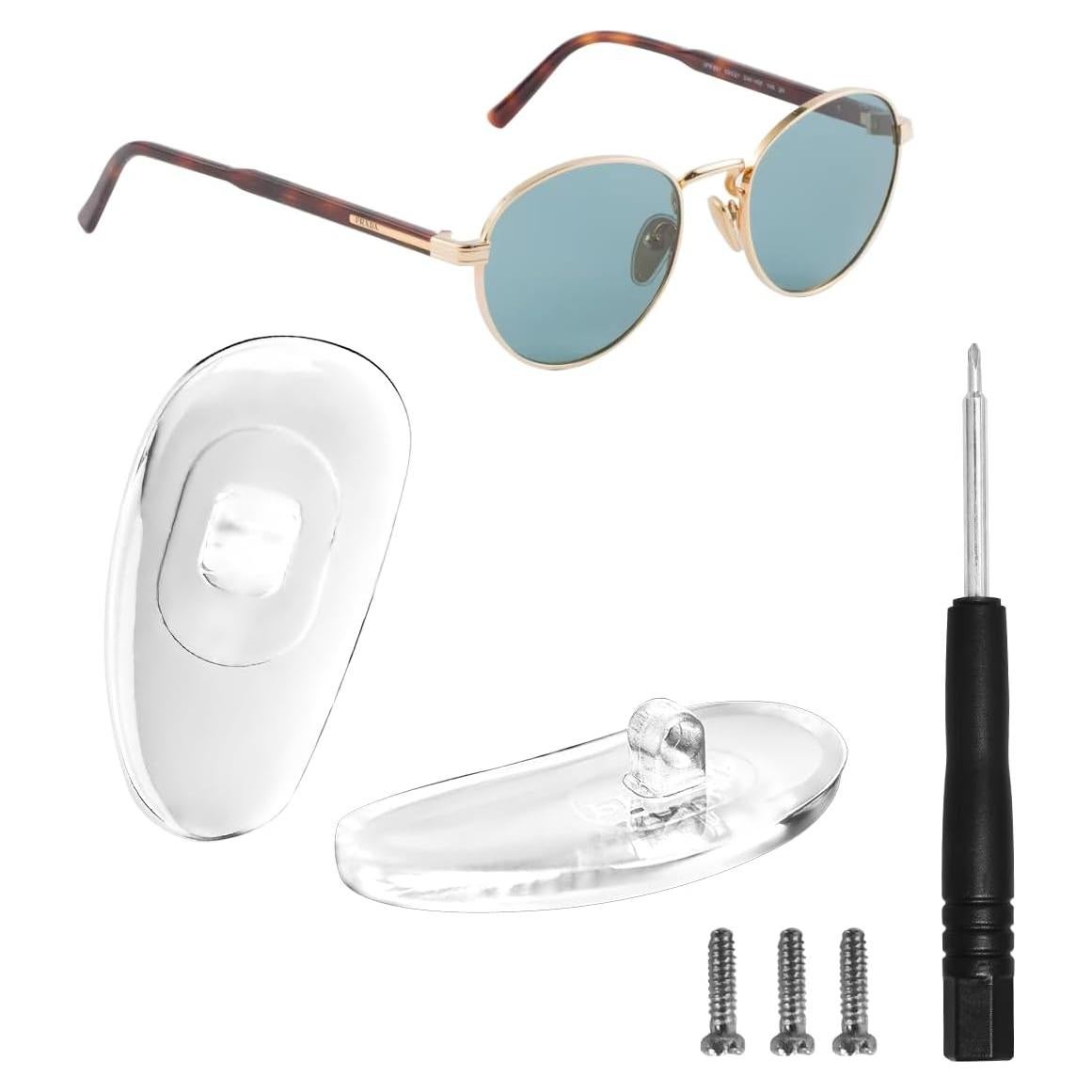 Almohadillas Nasales Atornillables Prada Plateadas - 2 Piezas