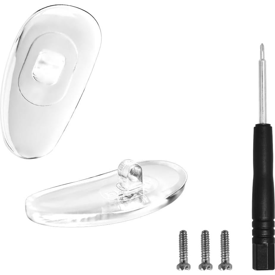 Almohadillas Nasales Atornillables Prada Plateadas - 2 Piezas