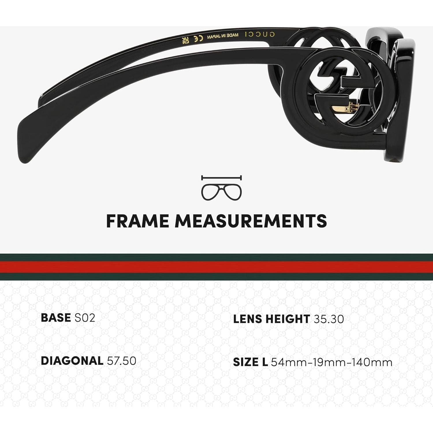 Gafas de Sol Gucci GG 1325S Rectangulares Negro 54mm