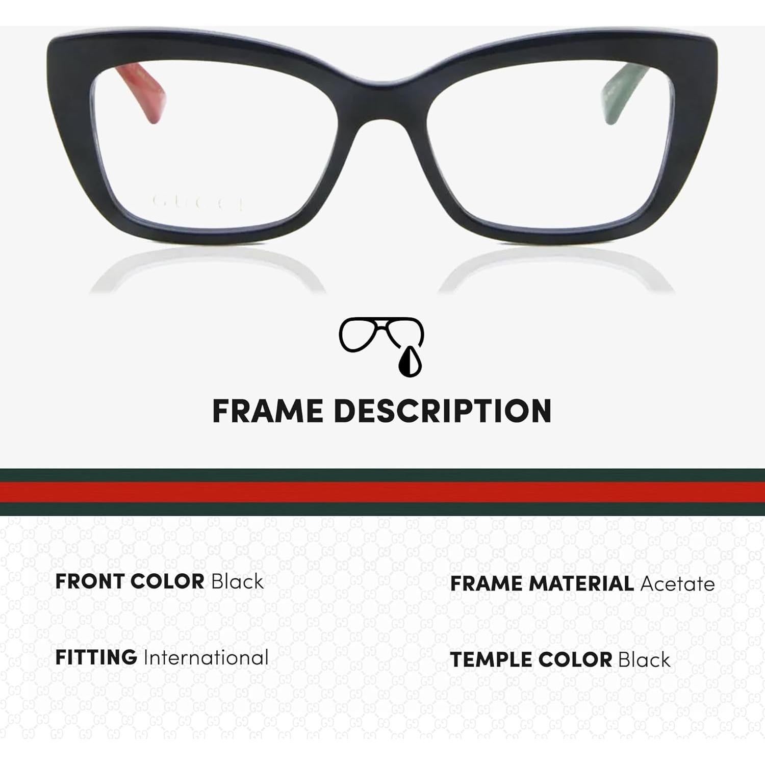 Gafas de Sol Gucci GG0165ON Mujer Ojo de Gato Negro 51mm