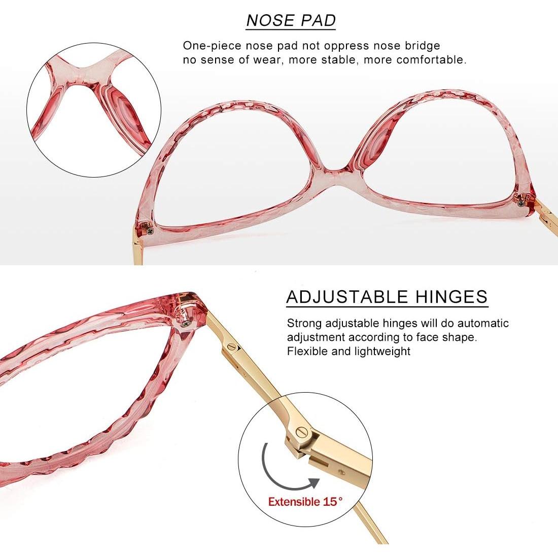 Gafas de Ojo de Gato WOWSUN con Cristales Transparentes para Mujeres