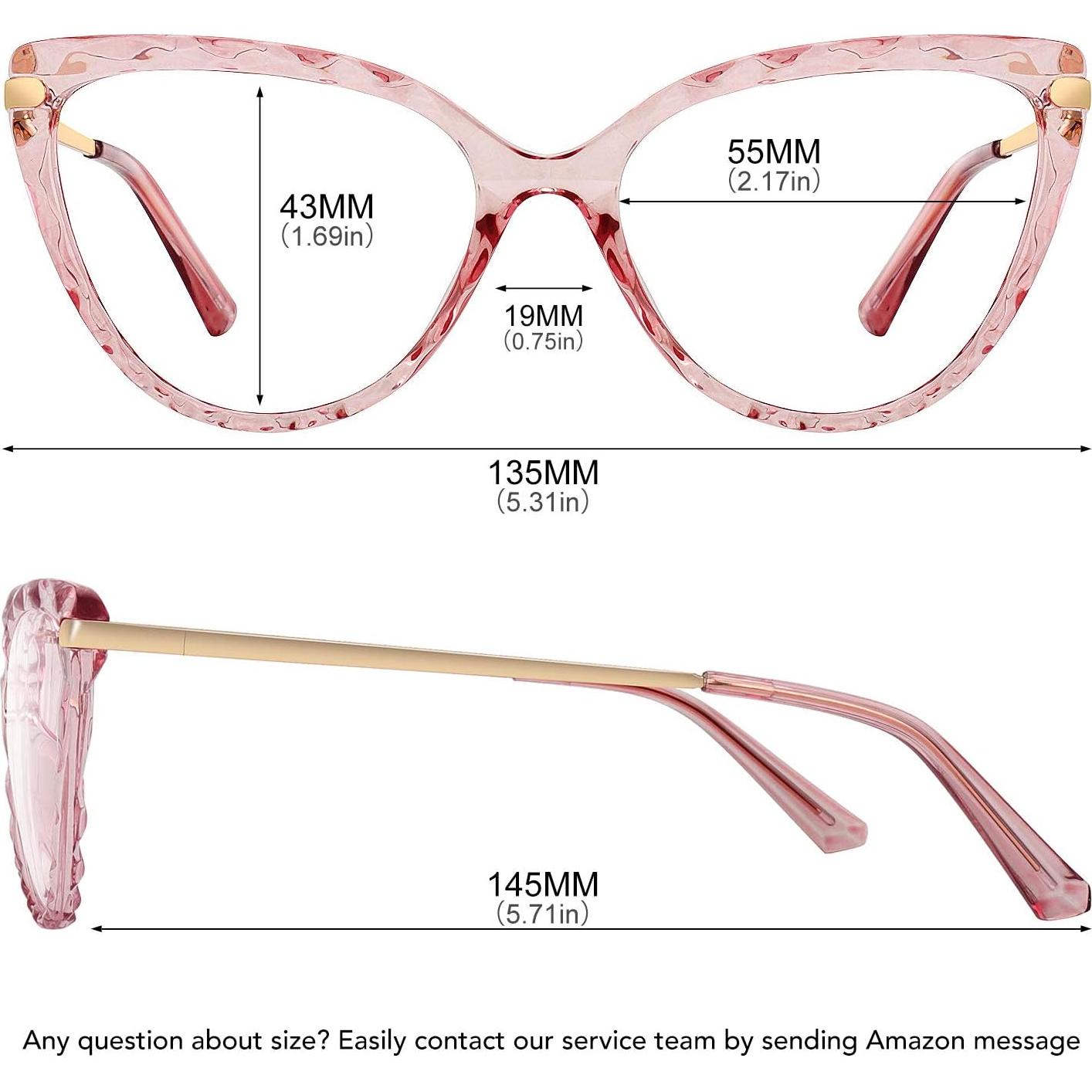 Gafas de Ojo de Gato WOWSUN con Cristales Transparentes para Mujeres