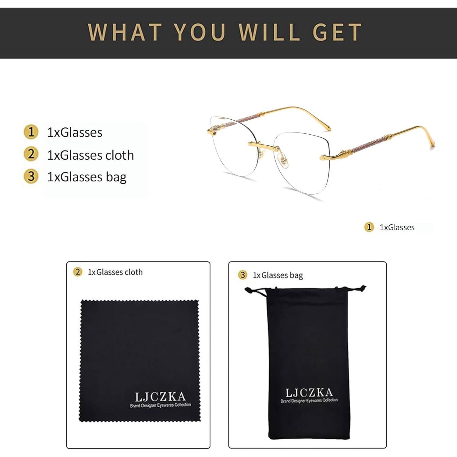 Gafas de Luz Azul LJCZKA Ojo de Gato Rosa Dorado Mujeres