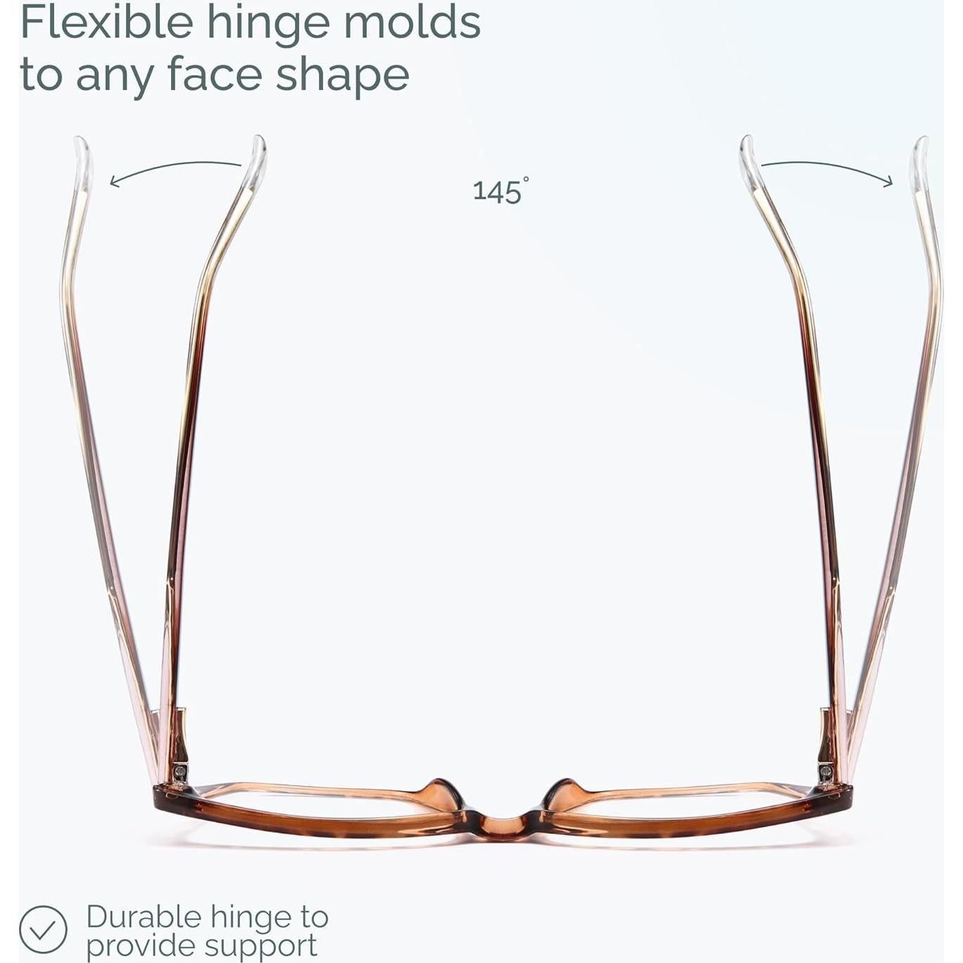 Gafas de lectura CCVOO para adultos unisex, bloqueo luz azul, 1.0x