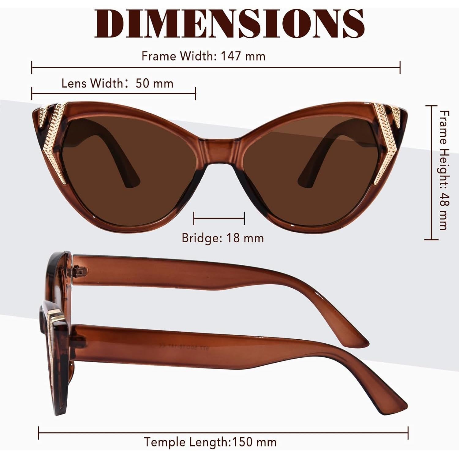 Gafas de sol Cat Eye OPTOFENDY para mujeres, estilo retro