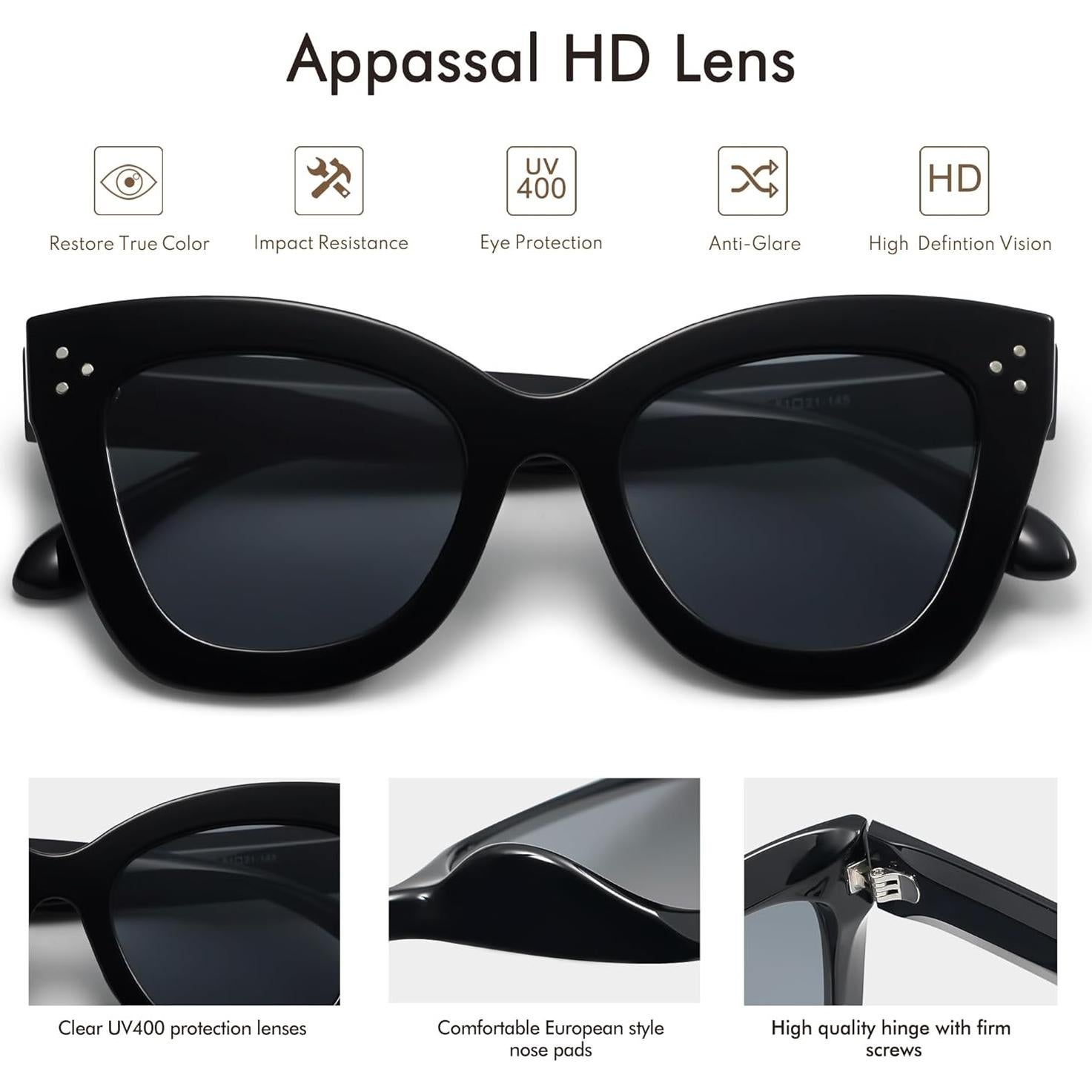 Gafas de sol ojo de gato Appassal para mujeres UV400