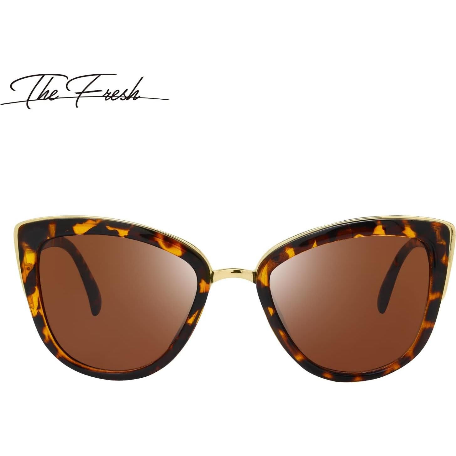 Gafas de Sol Retro Polarizadas Fresh Ojo de Gato - Demi Marrón