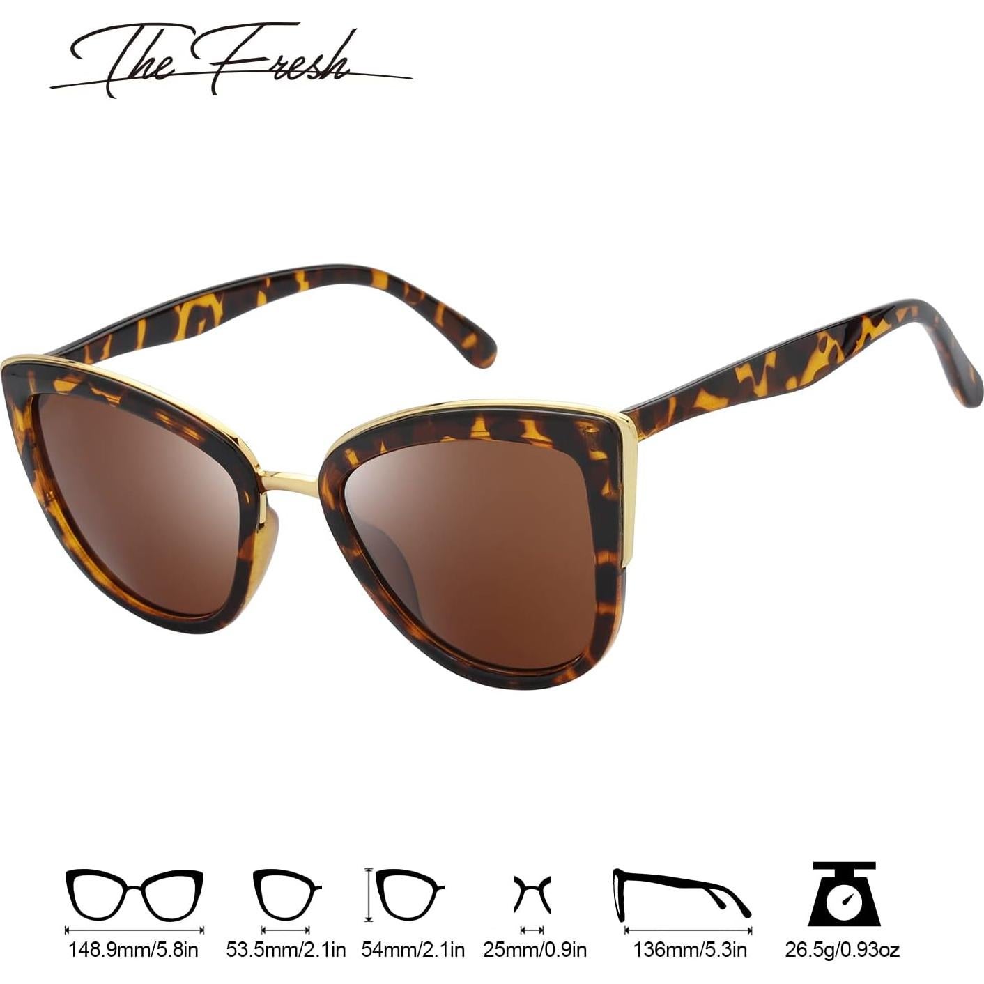 Gafas de Sol Retro Polarizadas Fresh Ojo de Gato - Demi Marrón