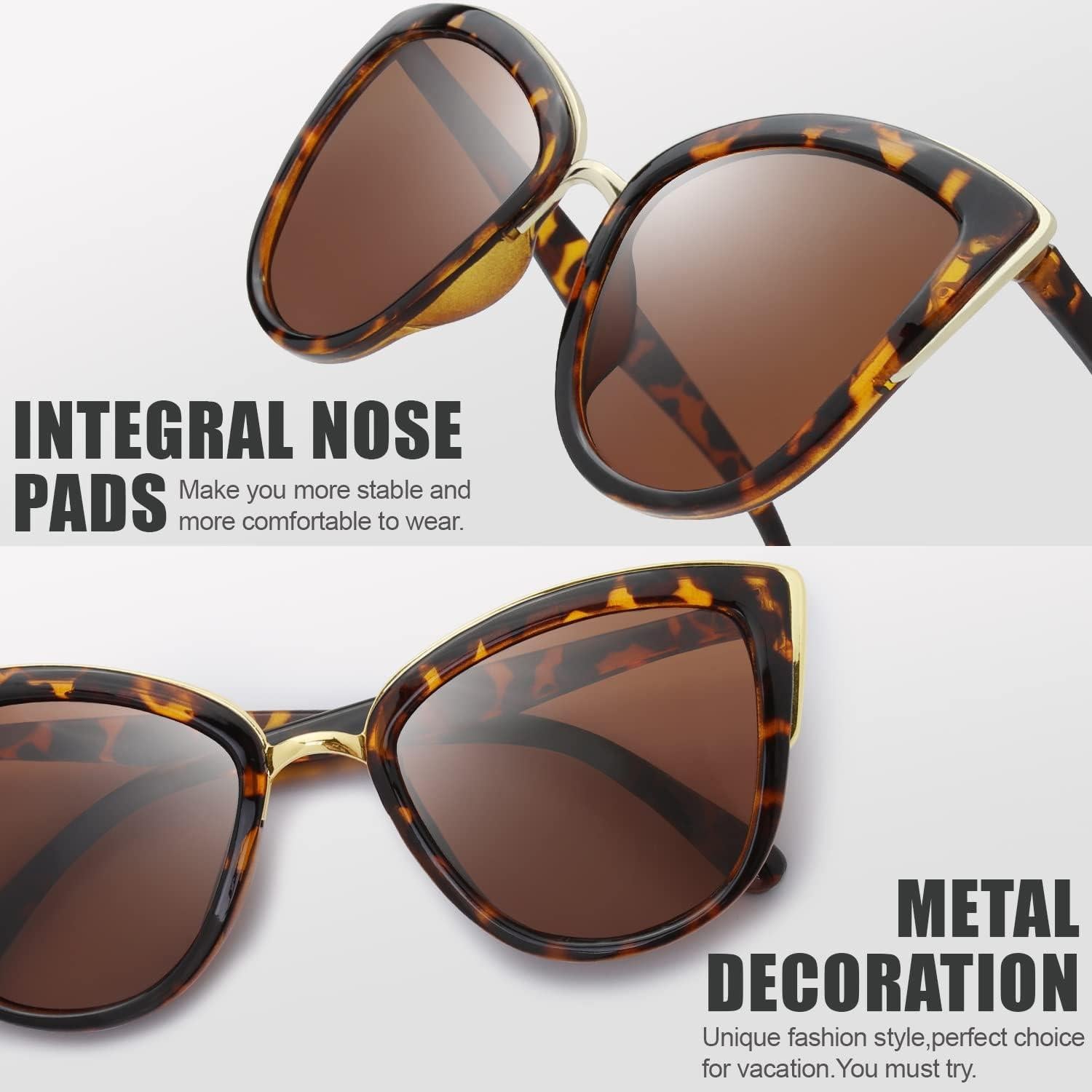 Gafas de Sol Retro Polarizadas Fresh Ojo de Gato - Demi Marrón