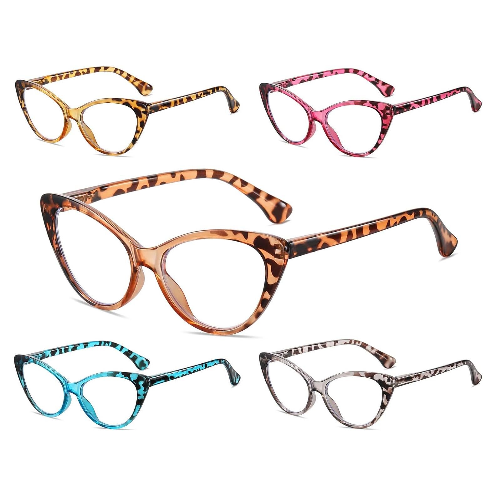 Gafas de lectura NOVIVON 5 pares ojo de gato bloqueadoras luz azul