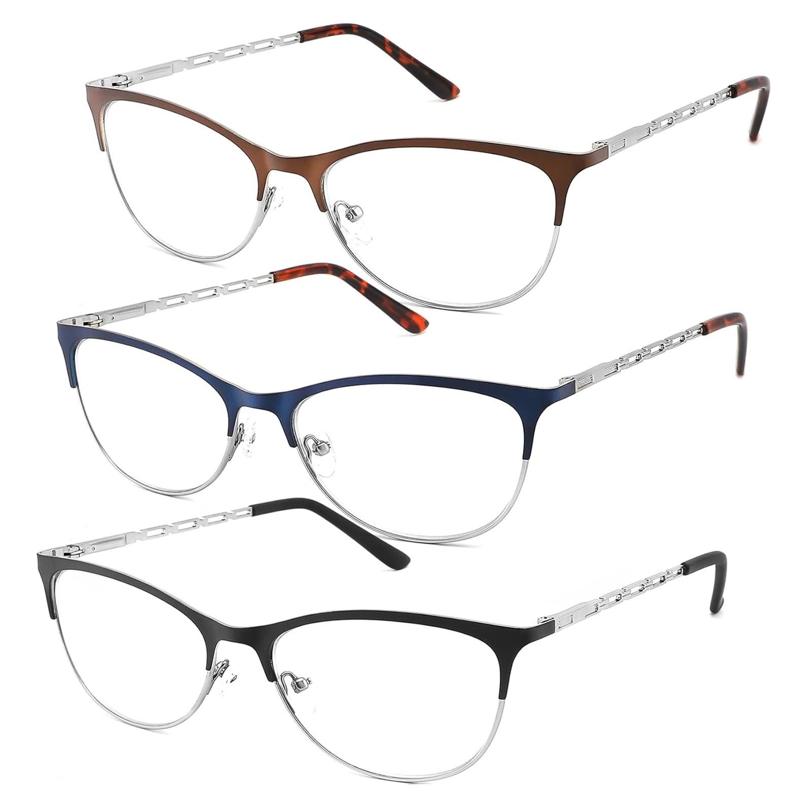 Paquete de 3 Gafas de Lectura Mujeres ZHUOLIANG Anti Luz Azul