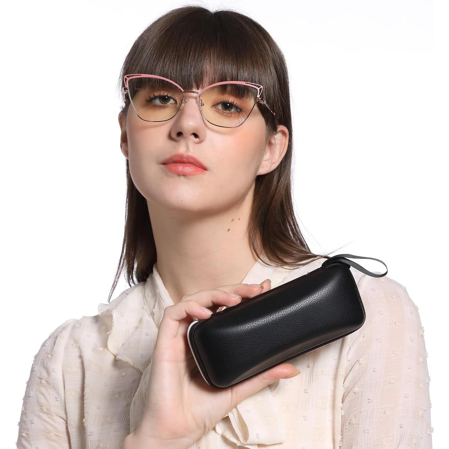 Gafas de Luz Azul para Mujer Ojo de Gato Metal Rosa Dorado