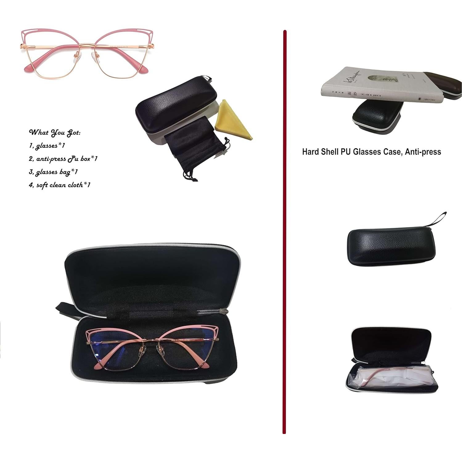 Gafas de Luz Azul para Mujer Ojo de Gato Metal Rosa Dorado