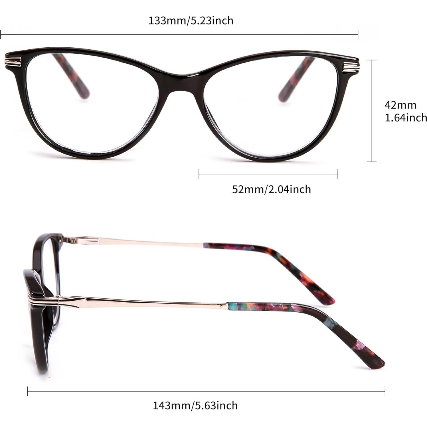 Gafas de lectura BHX8013 para mujeres, bloquean luz azul, 2.25D