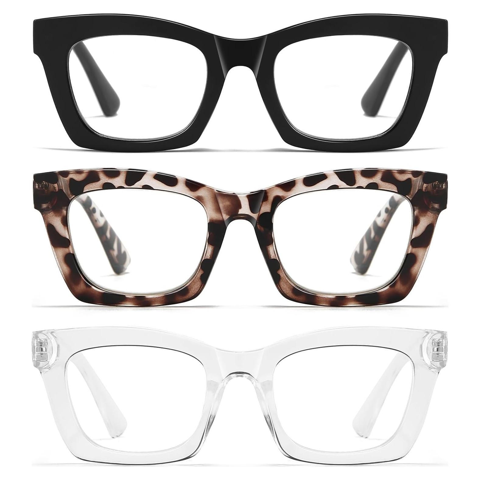 Gafas de lectura estilo gato Celng - Paquete de 3 con bloqueo luz azul