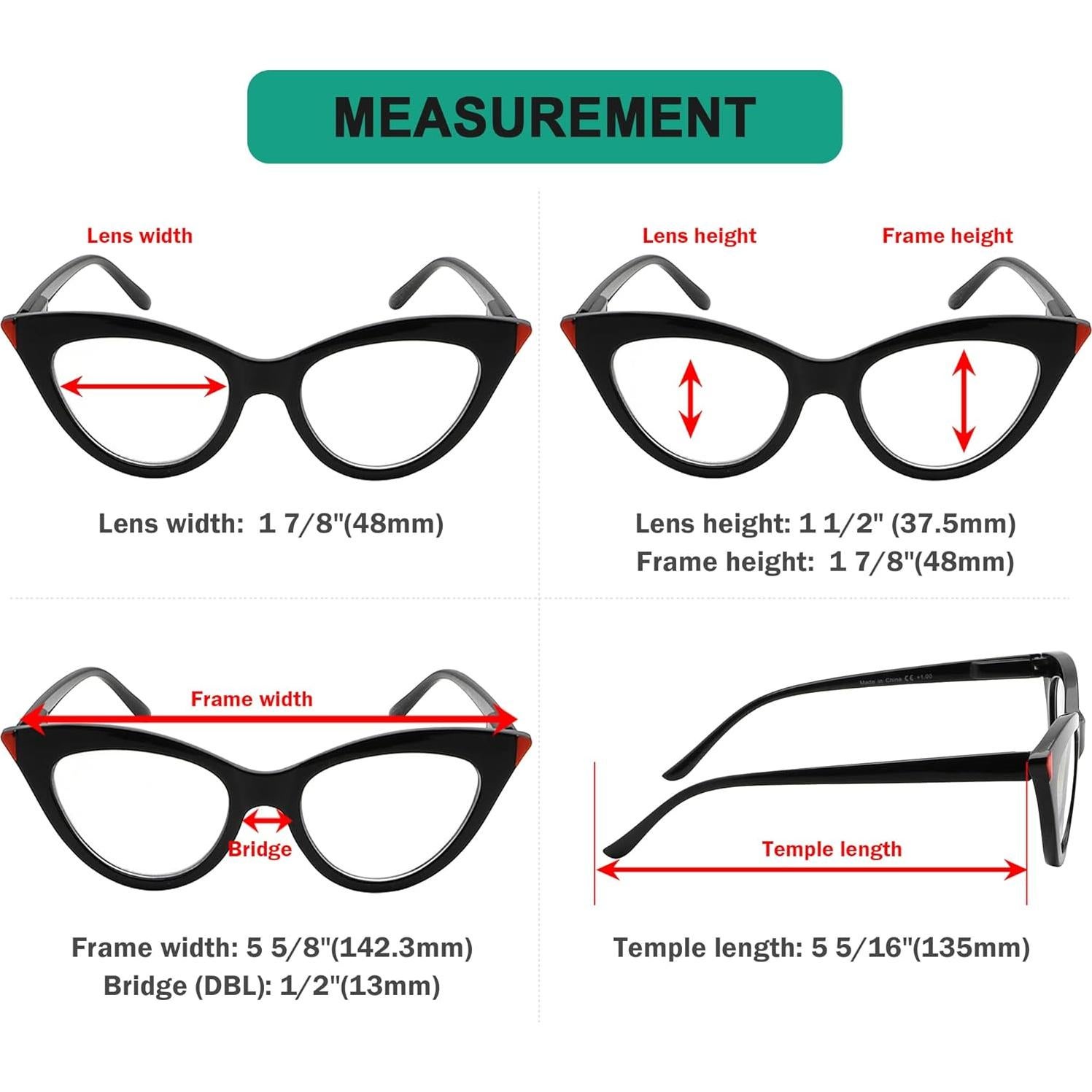 Eyekepper Gafas de Lectura Pequeñas 10 Paquetes +3.75 Dama