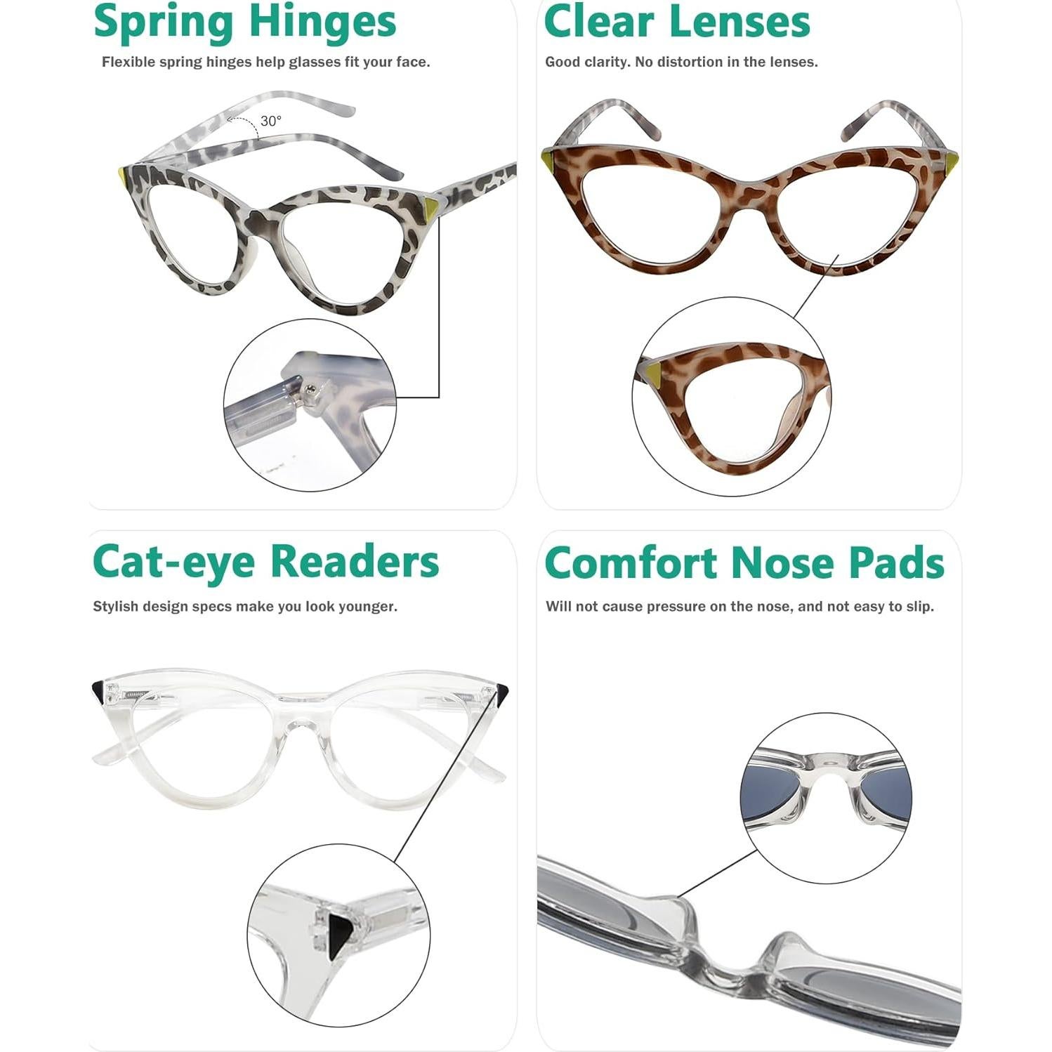 Eyekepper Gafas de Lectura Pequeñas 10 Paquetes +3.75 Dama