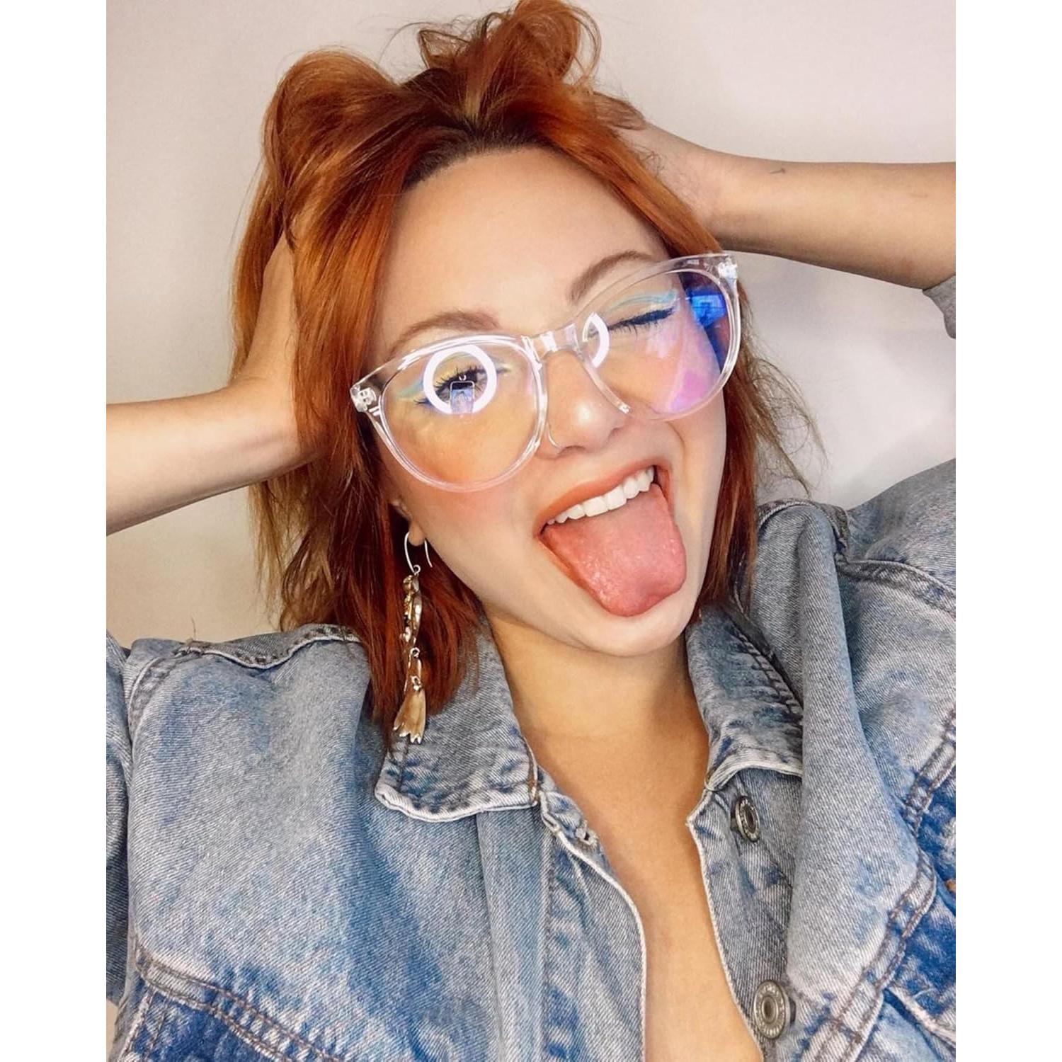 Gafas de luz azul TIJN sobredimensionadas unisex, anti-fatiga ocular