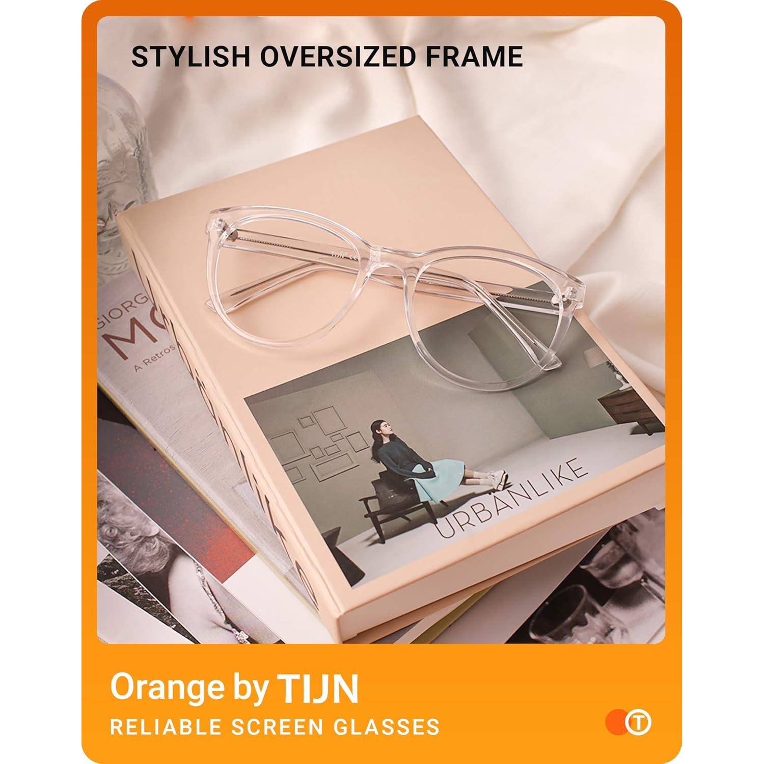 Gafas de luz azul TIJN sobredimensionadas unisex, anti-fatiga ocular