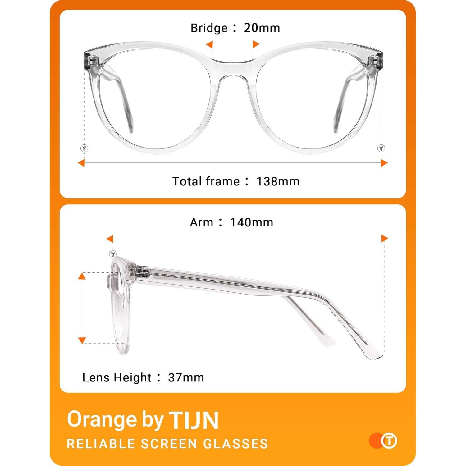 Gafas de luz azul TIJN sobredimensionadas unisex, anti-fatiga ocular