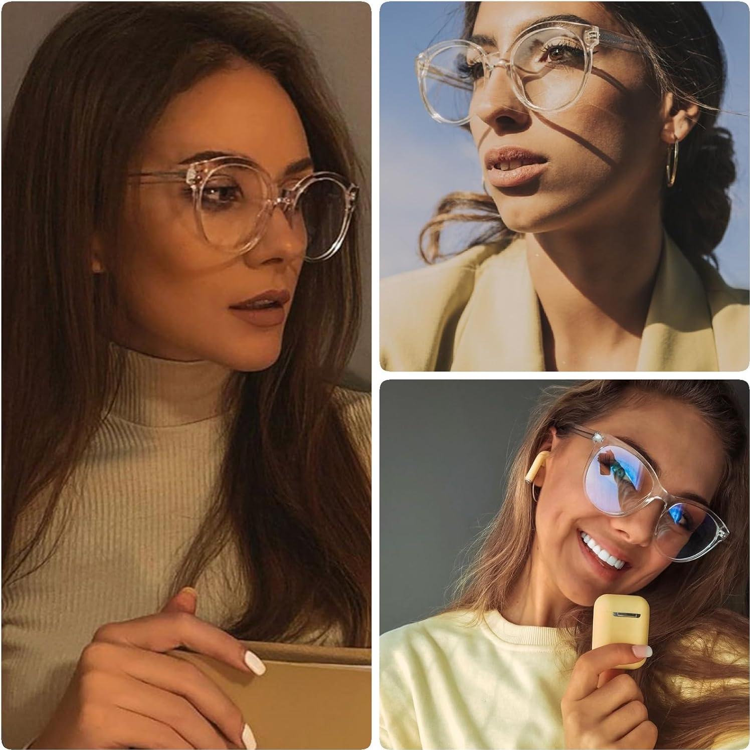 Gafas de luz azul TIJN sobredimensionadas unisex, anti-fatiga ocular