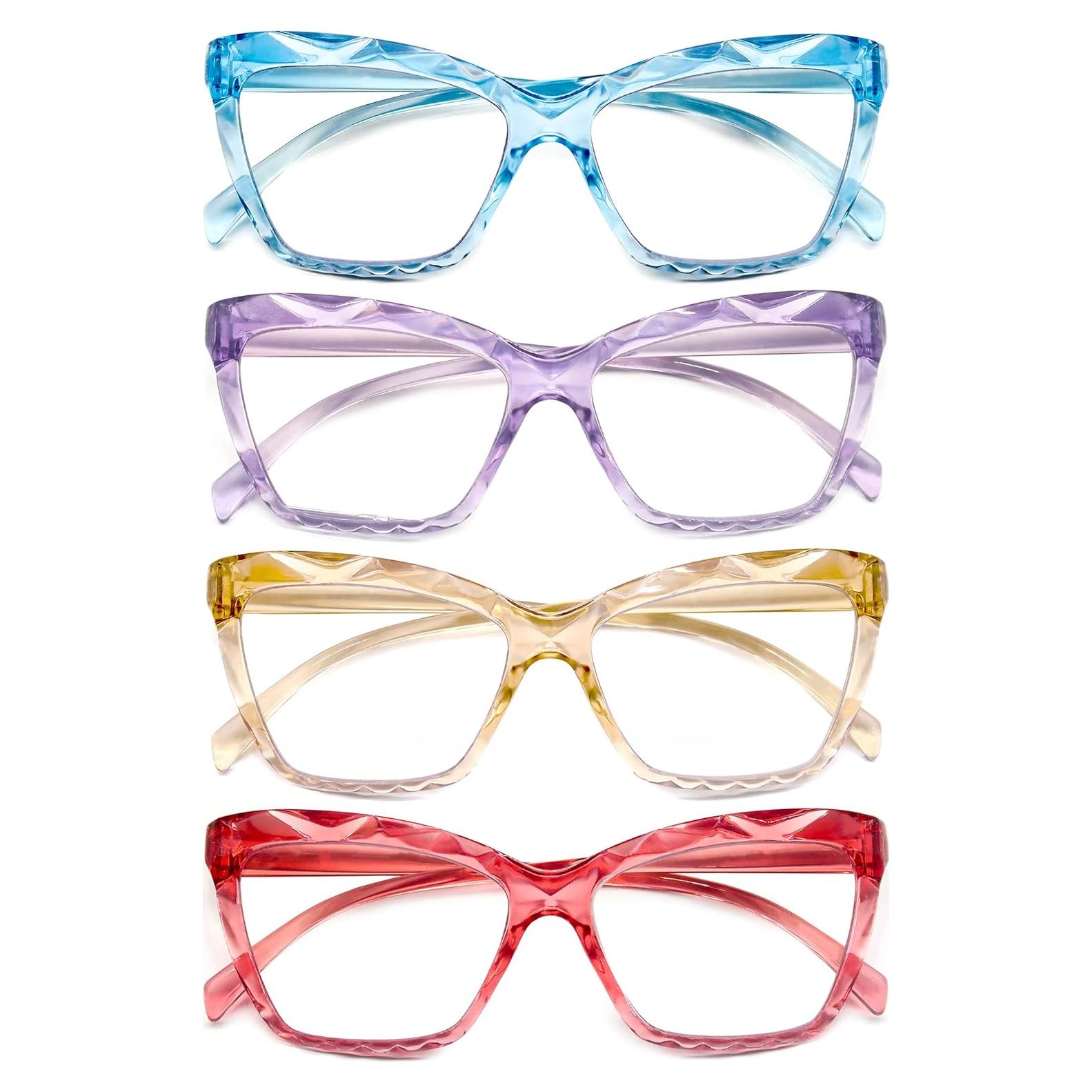 Gafas de lectura para mujeres +3.0 con bloqueo luz azul - 4 pk