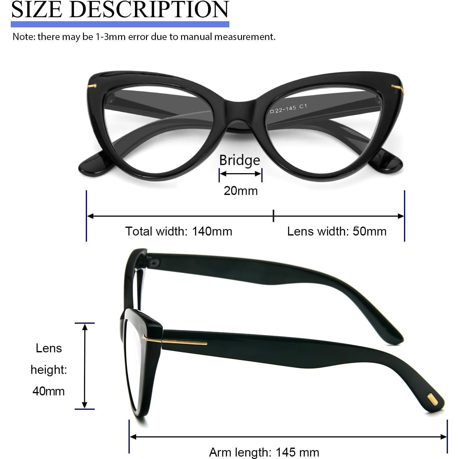 Gafas de Lectura Ojo de Gato MMOWW 1.5x Anti Luz Azul Mujeres