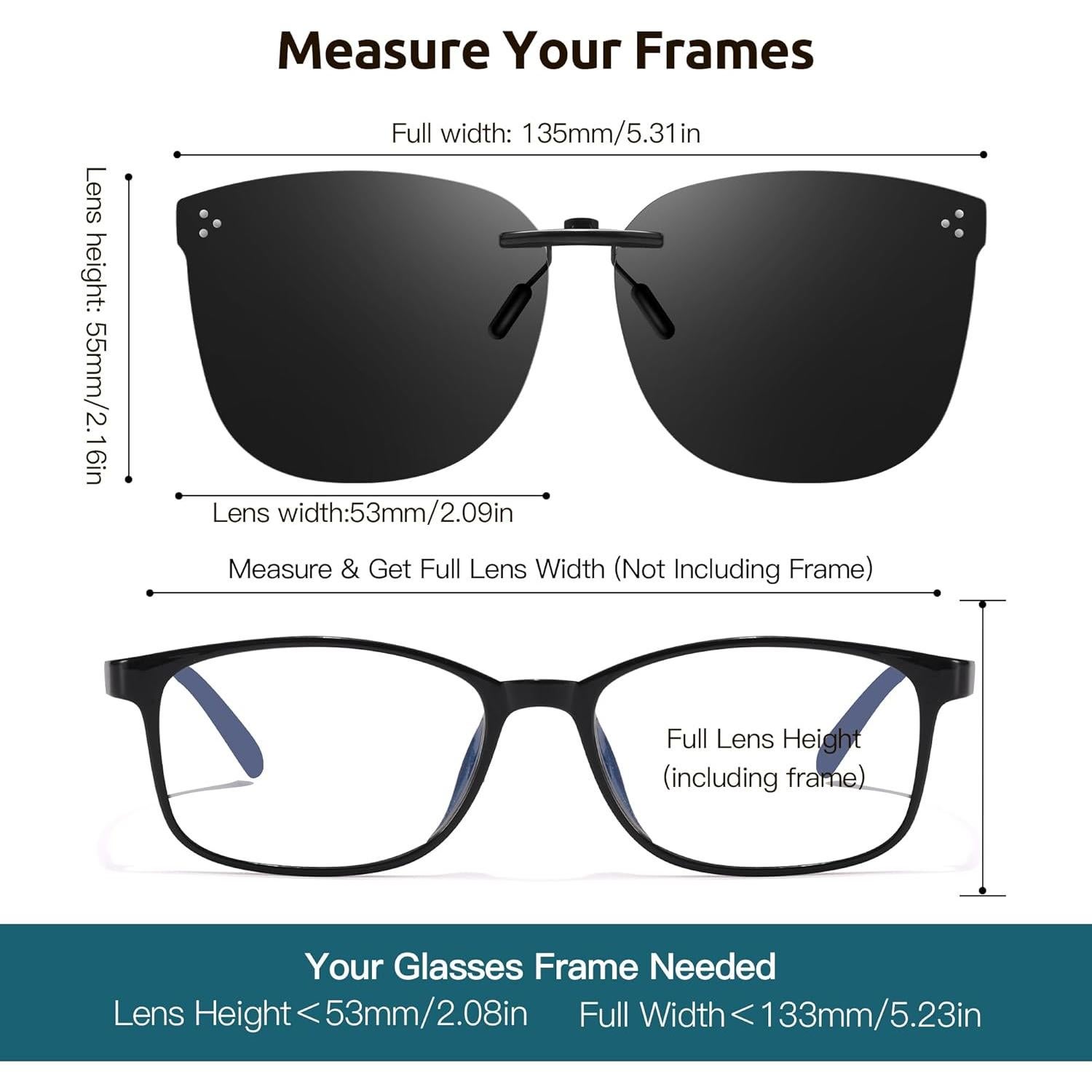 Gafas de Sol Clip On VIEWBETTER Polarizadas UV Gris