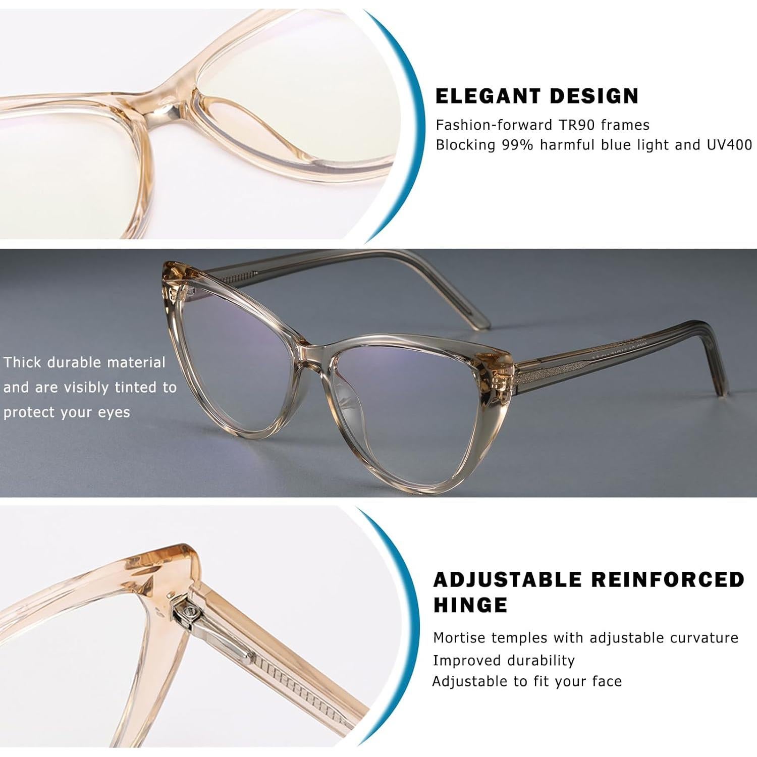 Gafas de Luz Azul VISOONE TR90 Ojo de Gato Antideslumbrantes