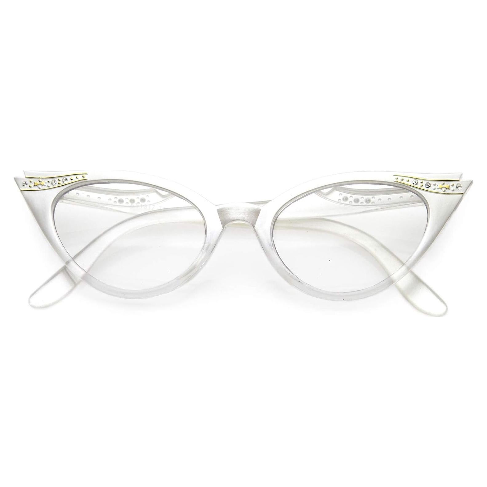 Gafas de Ojo de Gato Retro ZeroUV con Rhinestones 51mm
