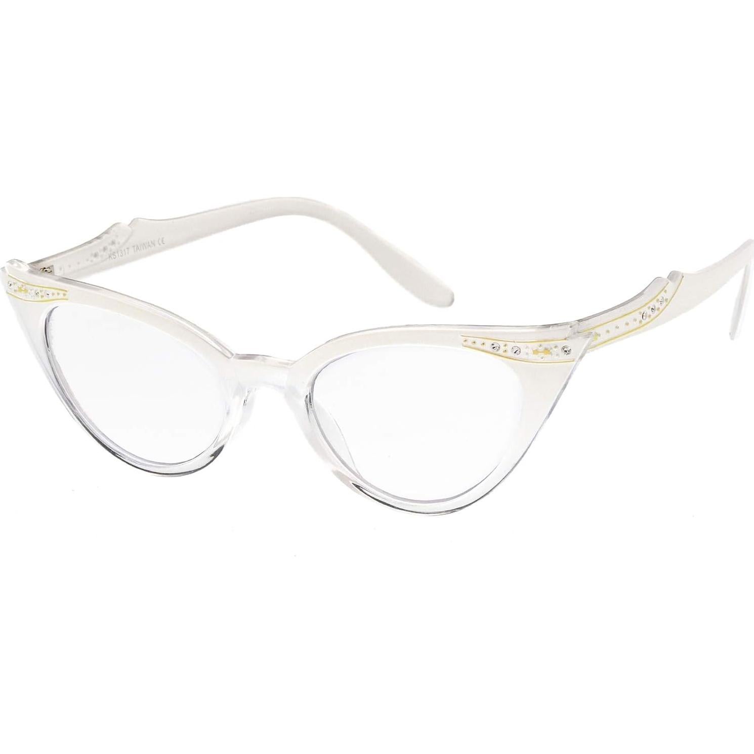 Gafas de Ojo de Gato Retro ZeroUV con Rhinestones 51mm