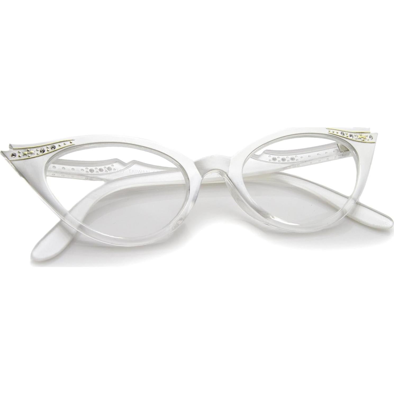 Gafas de Ojo de Gato Retro ZeroUV con Rhinestones 51mm