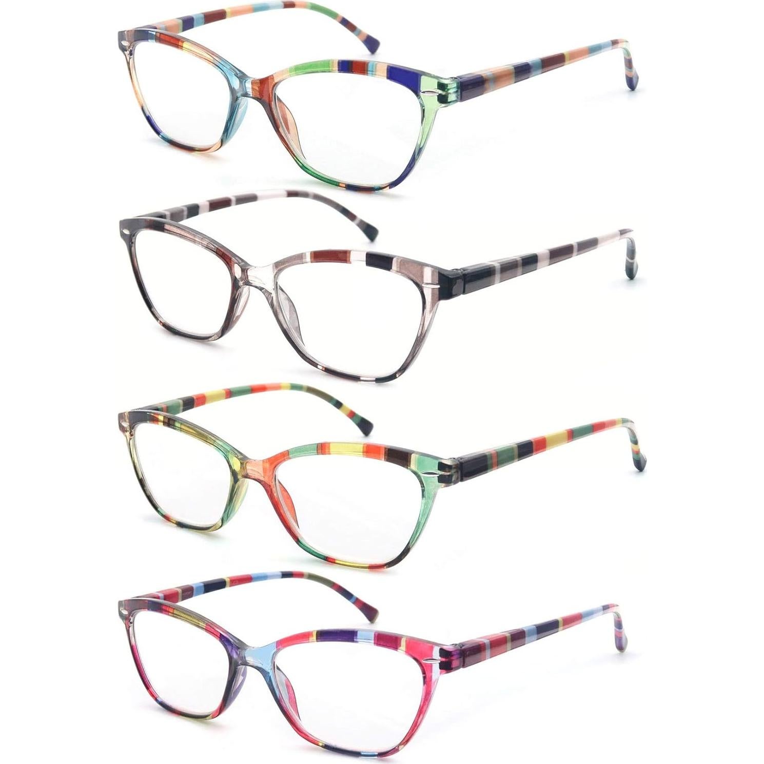 Gafas de Lectura HEEYYOK para Mujeres 4 Pack Coloridas 3.75x