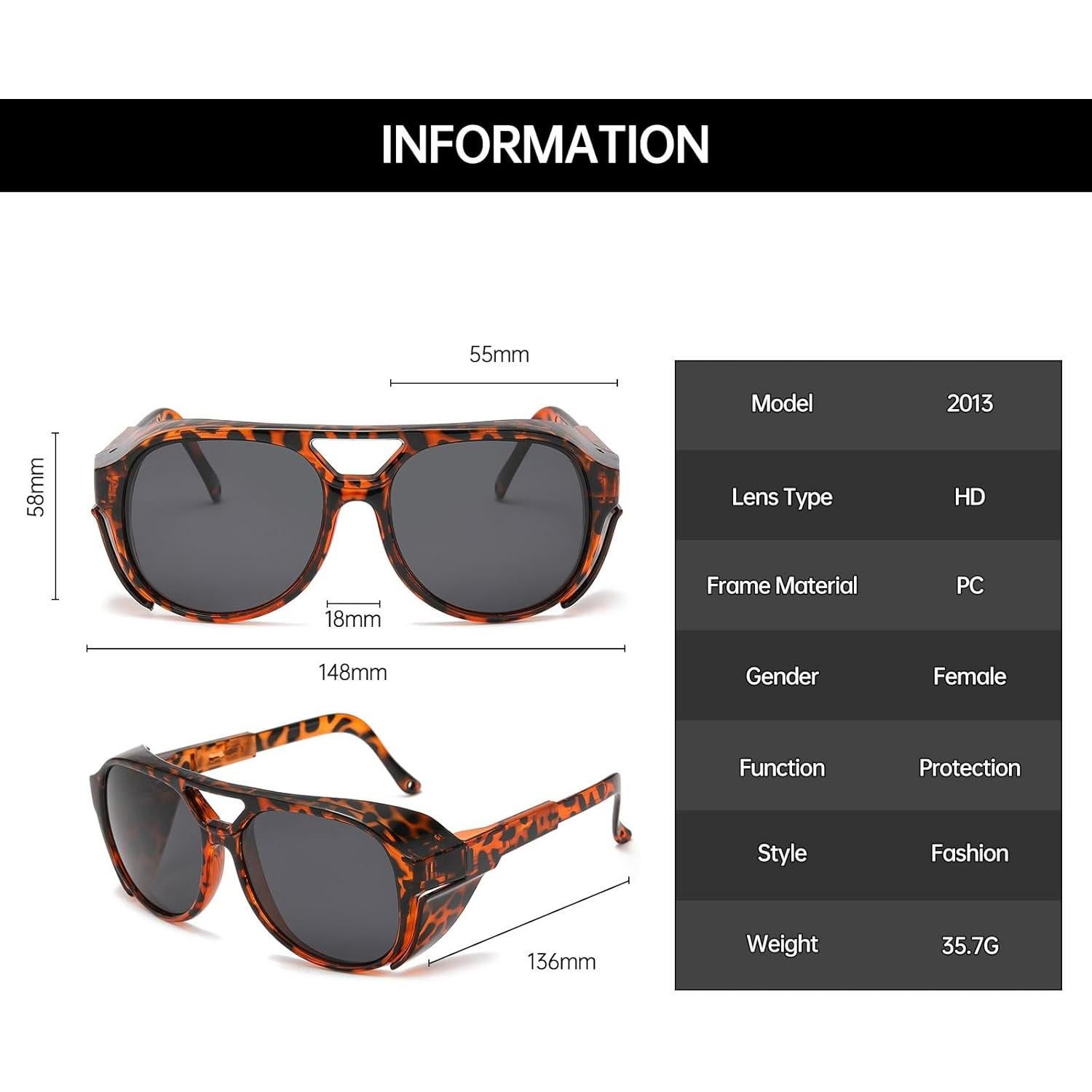 Gafas de Sol Góticas Polarizadas YAMEIZE UV400 Unisex