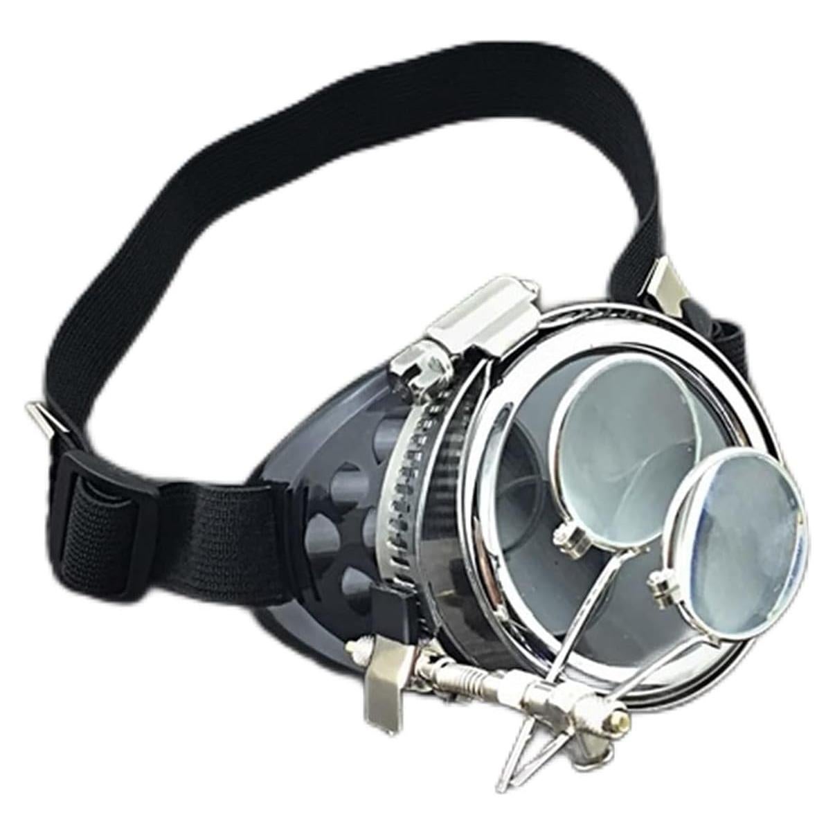 Gafas de Monóculo Steampunk Halloween con Lupa - Adulto Unisex