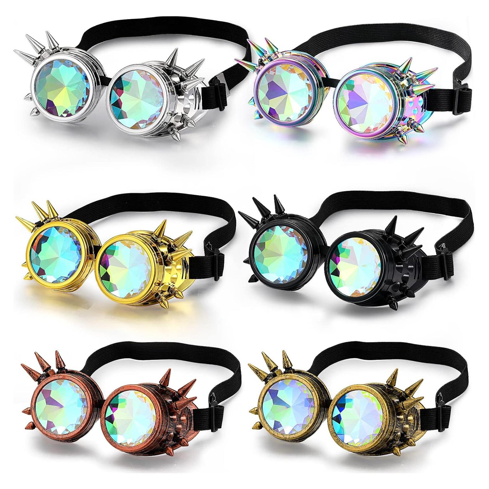 Gafas Steampunk Caleidoscópicas 6 Piezas para Festival