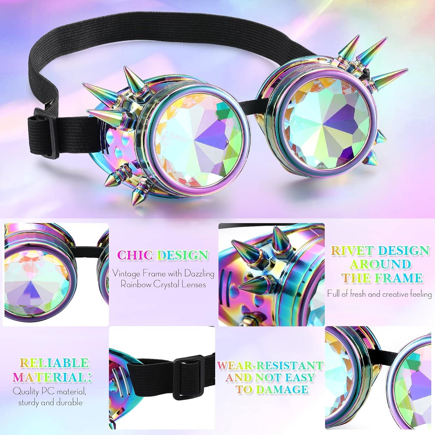 Gafas Steampunk Caleidoscópicas 6 Piezas para Festival