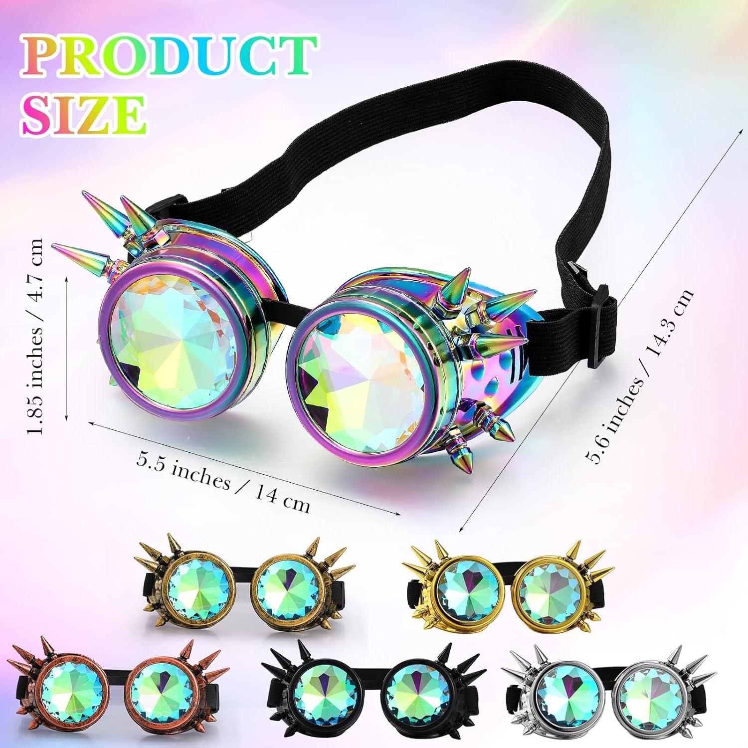 Gafas Steampunk Caleidoscópicas 6 Piezas para Festival