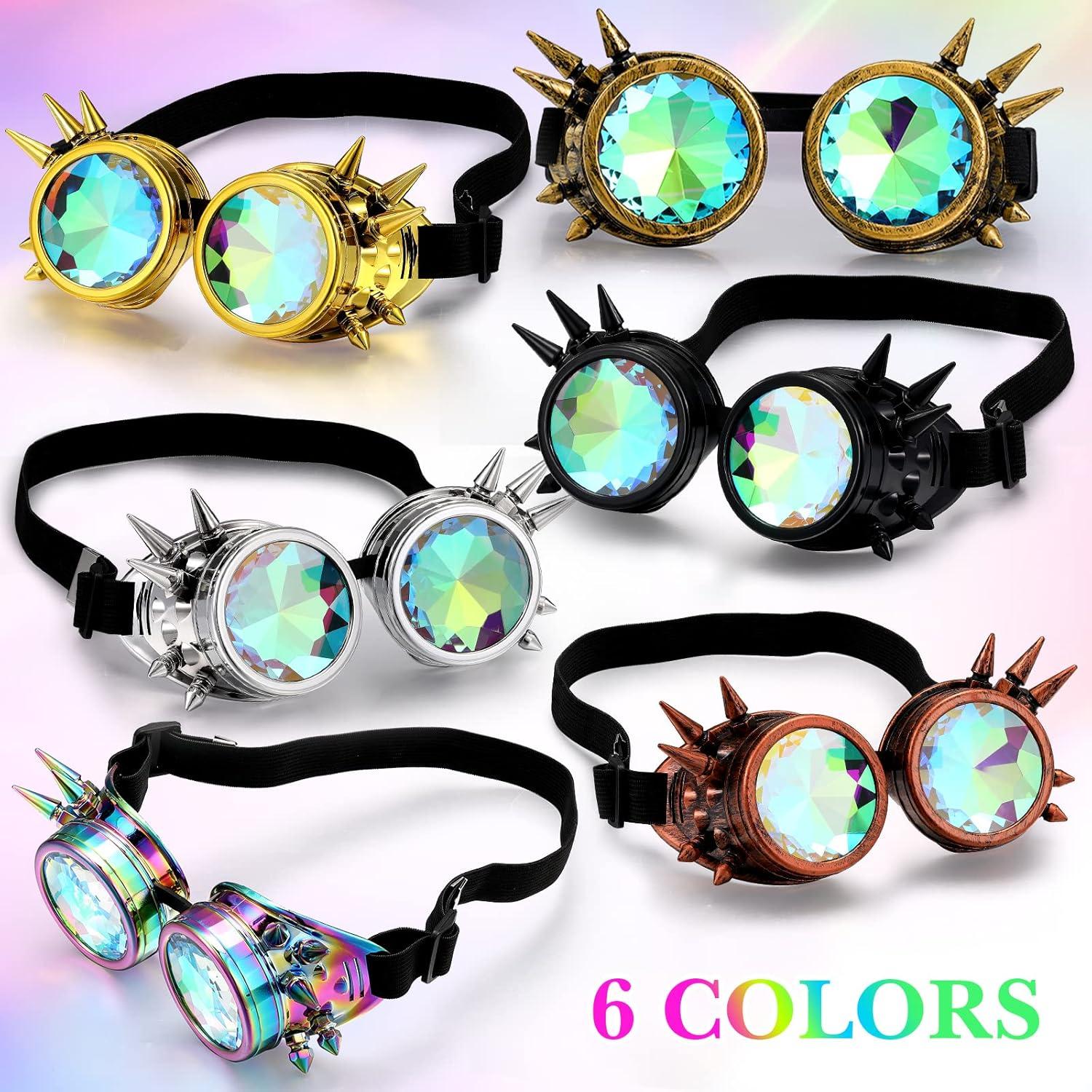 Gafas Steampunk Caleidoscópicas 6 Piezas para Festival