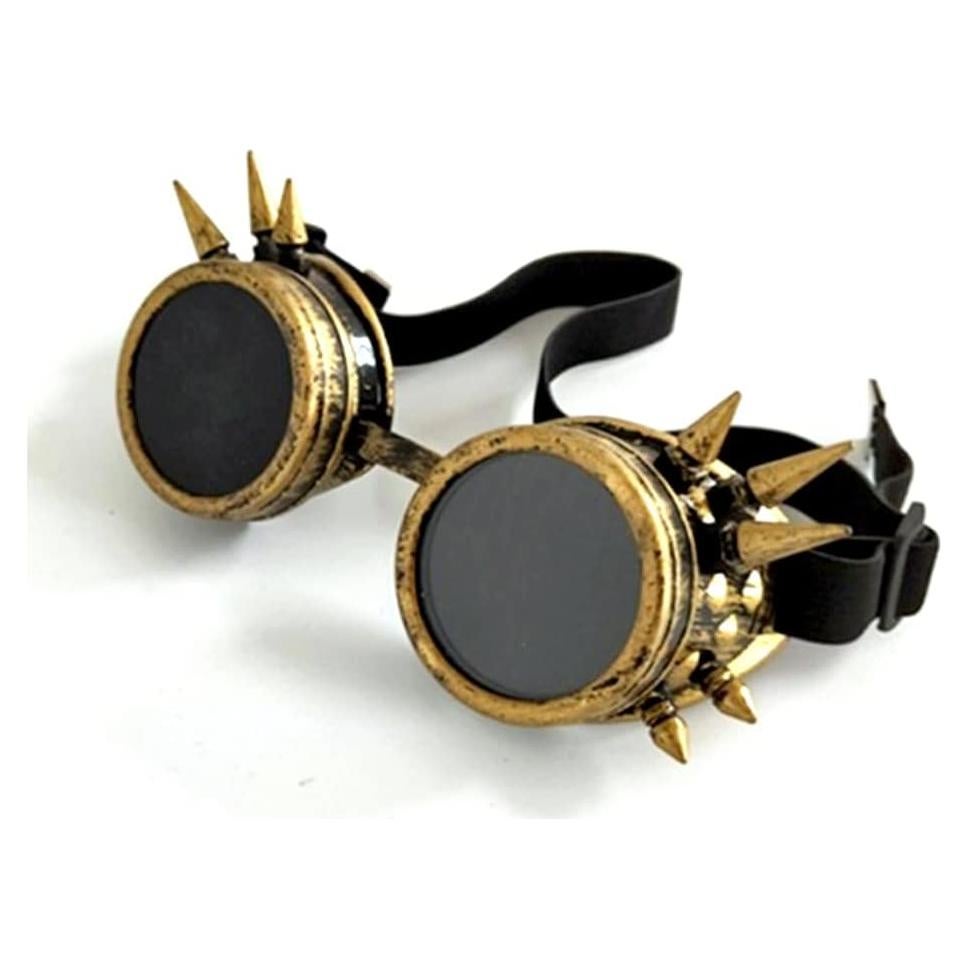 Gafas de Soldador Vintage Steampunk Plateadas con Remaches