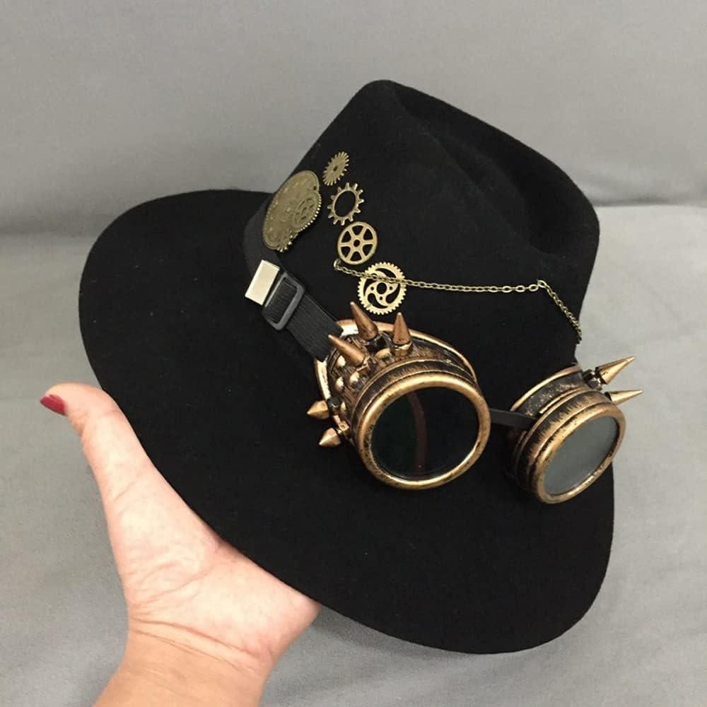 Gafas de Soldador Vintage Steampunk Plateadas con Remaches