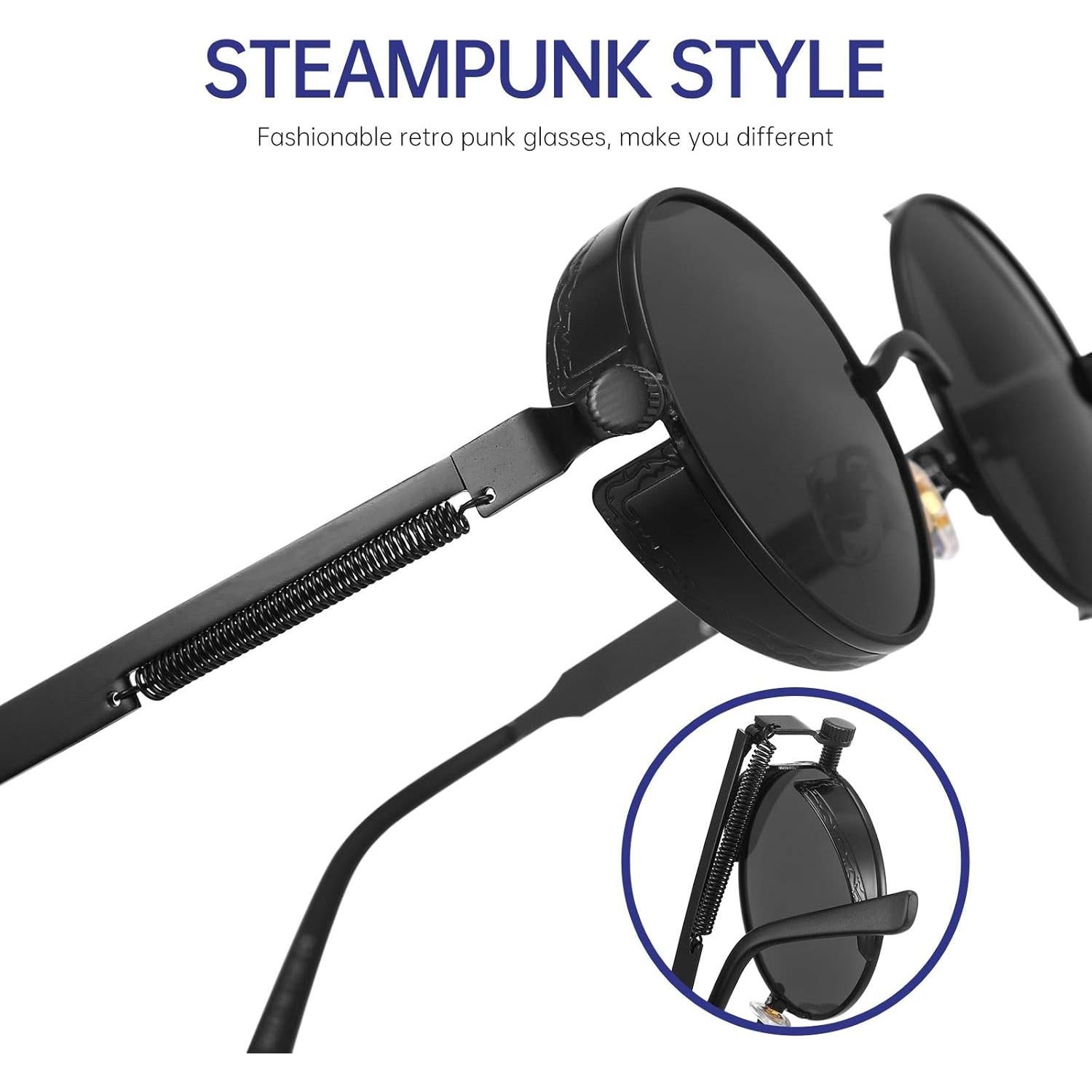 Gafas de sol polarizadas Steampunk GYsnail para hombres