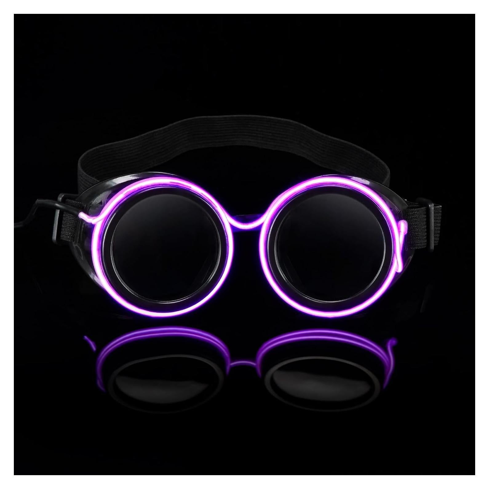 Gafas Steampunk LED Brillantes para Disfraz de Halloween